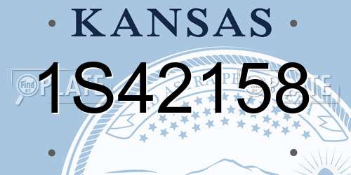 1S42158 Kansas License Plate