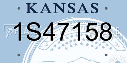 1S47158 Kansas License Plate