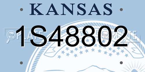 1S48802 Kansas License Plate