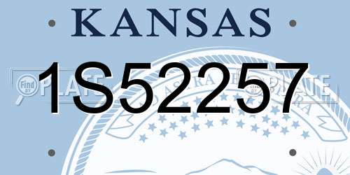 1S52257 Kansas License Plate