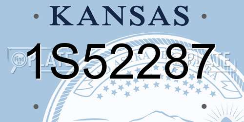 1S52287 Kansas License Plate