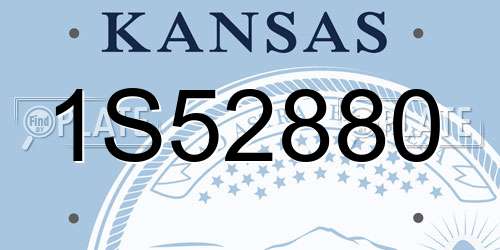 1S52880 Kansas License Plate