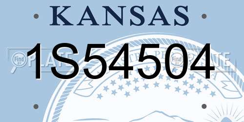 1S54504 Kansas License Plate