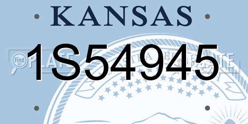1S54945 Kansas License Plate