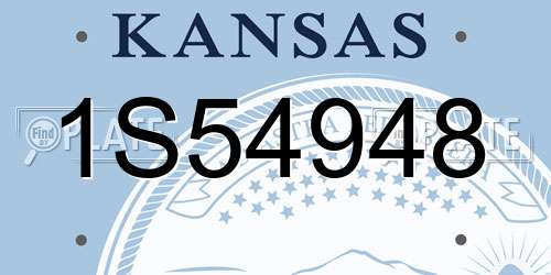 1S54948 Kansas License Plate