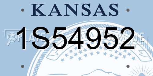 1S54952 Kansas License Plate