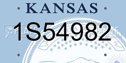 1S54982 Kansas License Plate