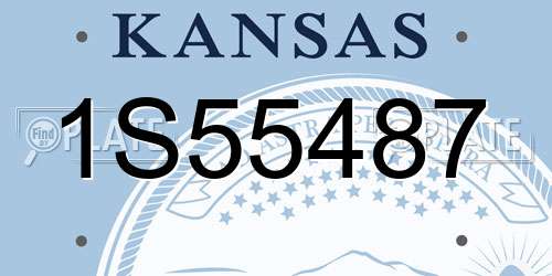 1S55487 Kansas License Plate