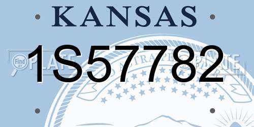 1S57782 Kansas License Plate