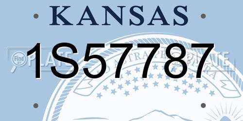 1S57787 Kansas License Plate