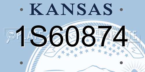 1S60874 Kansas License Plate