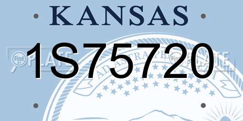 1S75720 Kansas License Plate