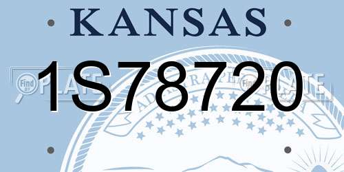 1S78720 Kansas License Plate
