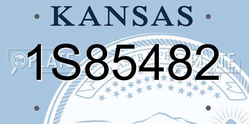 1S85482 Kansas License Plate