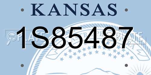 1S85487 Kansas License Plate