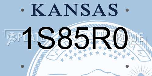 1S85R0 Kansas License Plate