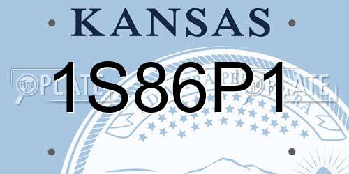 1S86P1 Kansas License Plate