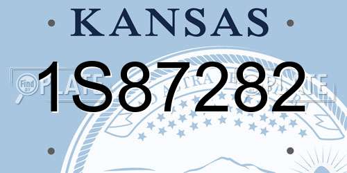 1S87282 Kansas License Plate