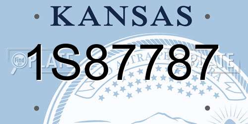 1S87787 Kansas License Plate