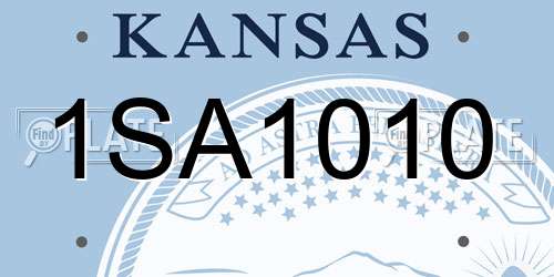 1SA1010 Kansas License Plate