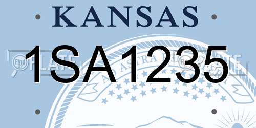 1SA1235 Kansas License Plate
