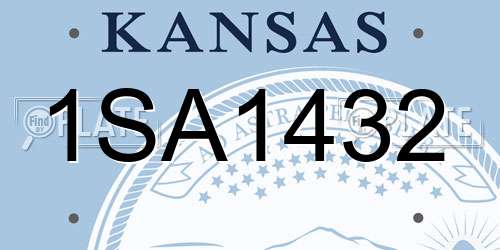 1SA1432 Kansas License Plate