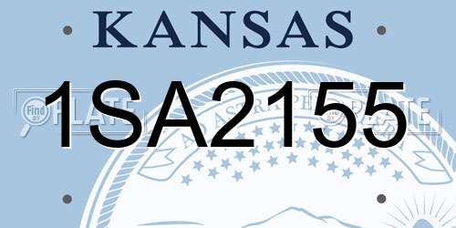 1SA2155 Kansas License Plate