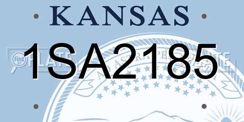 1SA2185 Kansas License Plate