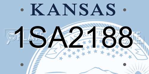 1SA2188 Kansas License Plate