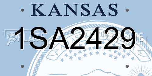 1SA2429 Kansas License Plate