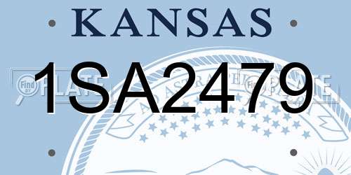 1SA2479 Kansas License Plate