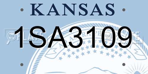 1SA3109 Kansas License Plate
