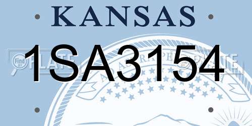 1SA3154 Kansas License Plate