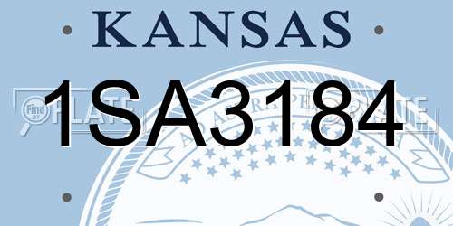 1SA3184 Kansas License Plate