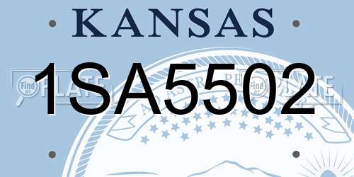 1SA5502 Kansas License Plate
