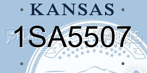 1SA5507 Kansas License Plate