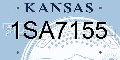 1SA7155 Kansas License Plate
