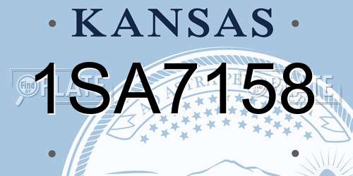 1SA7158 Kansas License Plate