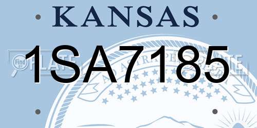 1SA7185 Kansas License Plate
