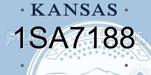 1SA7188 Kansas License Plate