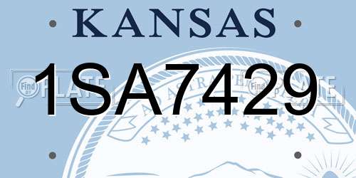 1SA7429 Kansas License Plate