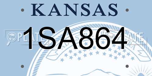 1SA864 Kansas License Plate