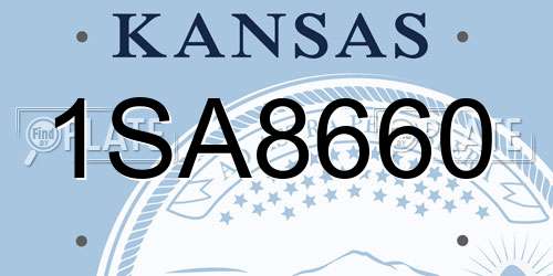 1SA8660 Kansas License Plate