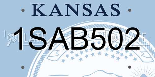 1SAB502 Kansas License Plate