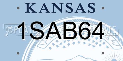 1SAB64 Kansas License Plate