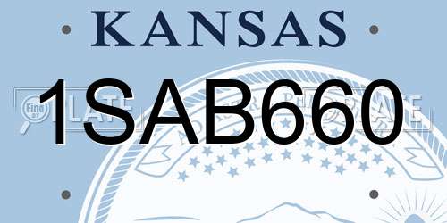 1SAB660 Kansas License Plate