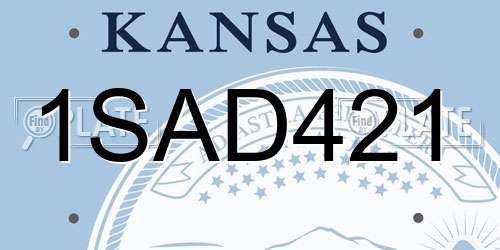 1SAD421 Kansas License Plate