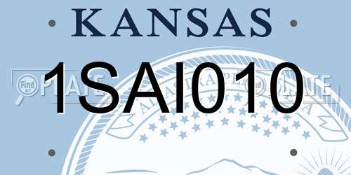 1SAI010 Kansas License Plate