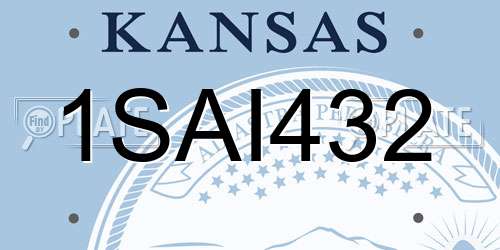 1SAI432 Kansas License Plate