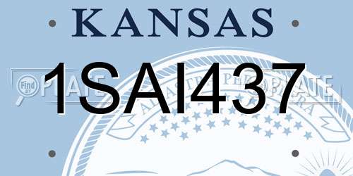 1SAI437 Kansas License Plate